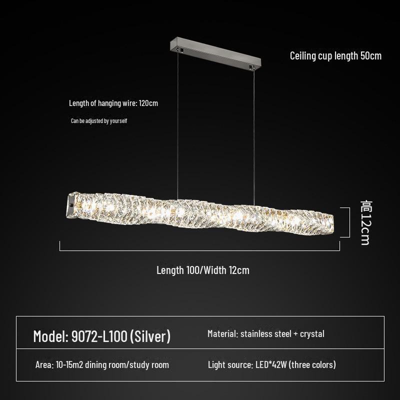 Modern Crystal Chandelier: Sleek Light for Dining Room Table or Bar