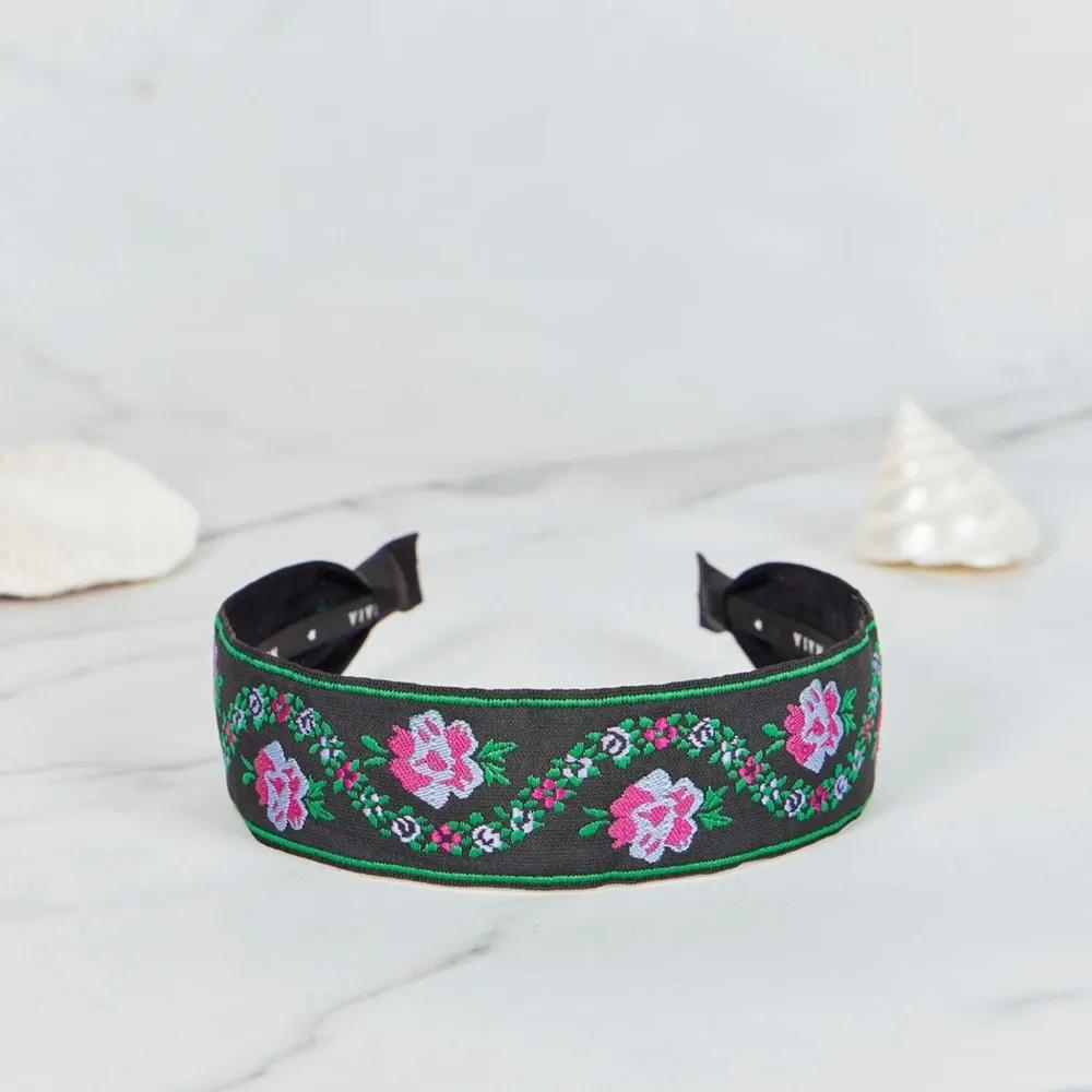 Lara Maia Pearl Flower Jacquard Hairband A Plain Green MAIAHB042 3306253