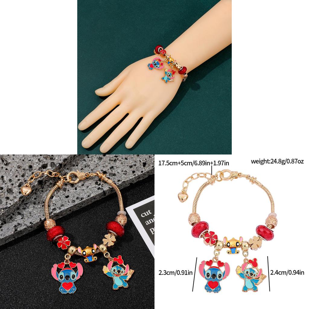 Stitch Cartoon Hand Chain With Zinc Alloy Material For Kids And Teens Gifts