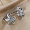 Stylish Double Big Flower Cuff Bracelet Fashion Creative Gold/Silver Color Metal Floral Bangle For Women Personality Simple Dail