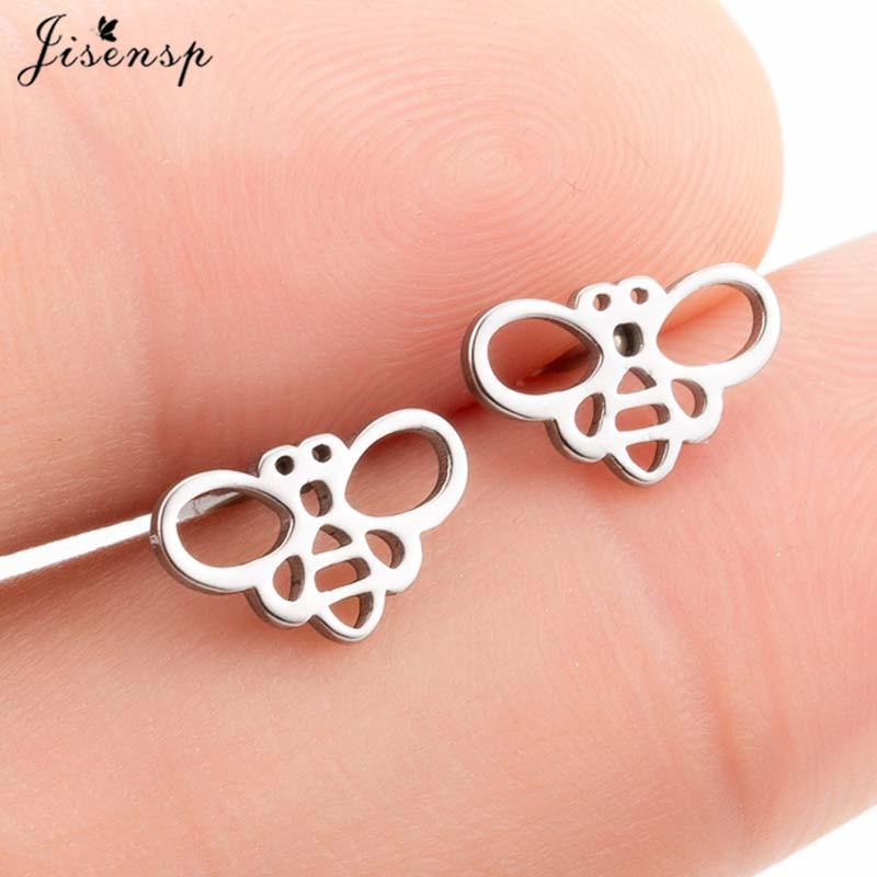 Multiple Mini Stainless Steel Bird Jewelry Earrings  Trend For Women Girls Cute Crane Parrot Bee Hummingbird Studs oorbellen