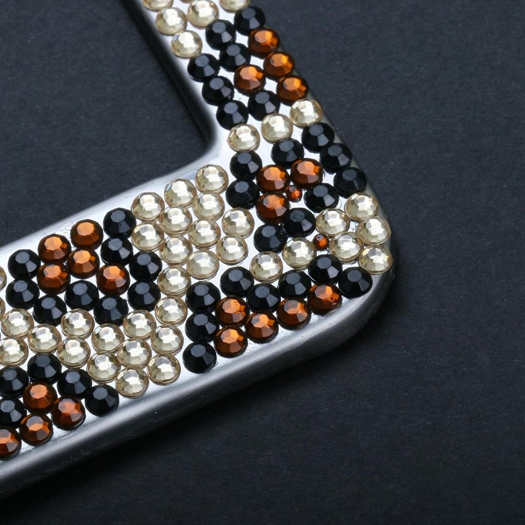 2PCS Auto Leopard License Plate Frame, Bling License Plate Frame, Stylish Rhinestone Leopard Car Accessories For Women