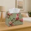 1pc Oriental Chinoiserie Romantic Tissue Box | Multi-Functional Napkin Dispenser, Made of Durable Polyester, Decorated with Bird Blossom Branch, Suita