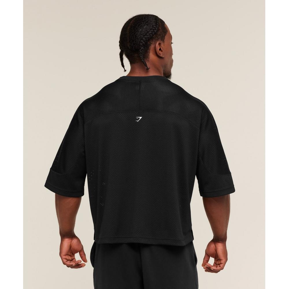 Gymshark Graphic Mesh Oversized T shirT Black A4b2g Bb2j