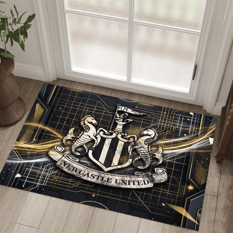 Newcastle United Football Design Welurowy Kryształowy Dywan Przytulny Nie?Antypoślizgowy Dywan Wzorzysty Do Sypialni Salonu Przedpokoju