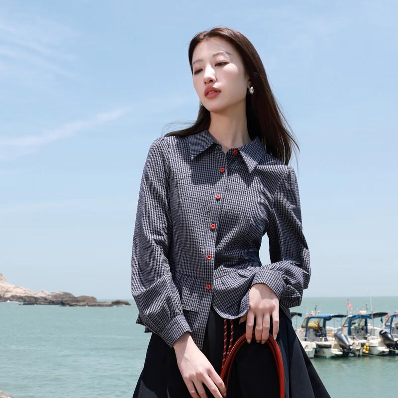 

Sancai Women s Plus Size Plaid Long Sleeve Shirt L (165/92B)