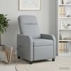 Massage Recliner Light Gray Fabric