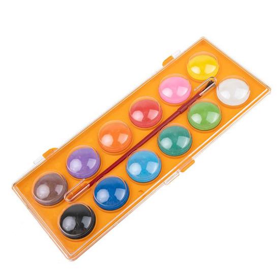 

Масовий набір акварельних фарб Yousheng 12 кольорів Набір фарб у коробці з пензлем Акварельні фарби, які можна мити Художнє приладдя для дитячих класів Сувеніри для вечірок жовтий
