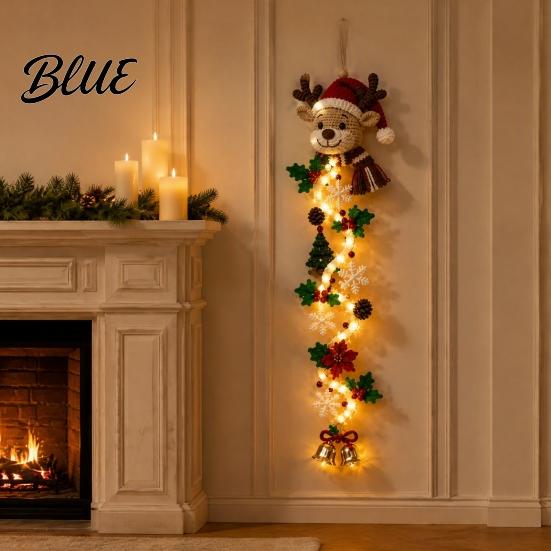 Unique Housewarming Gift Ornament with Door Hanger Glowing Christmas for Her Crochet Spiral LED Lights