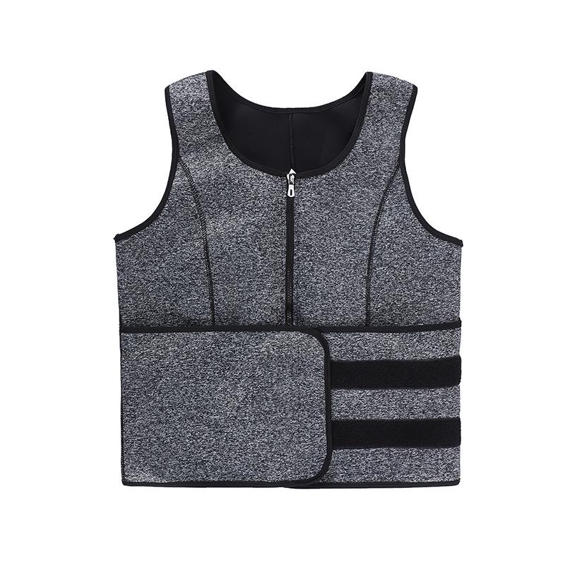 

Мужской неопреновый утягивающий пояс: Спортивный формирующий жилет для контроля живота и фитнеса с эффектом потоотделения XXL серый