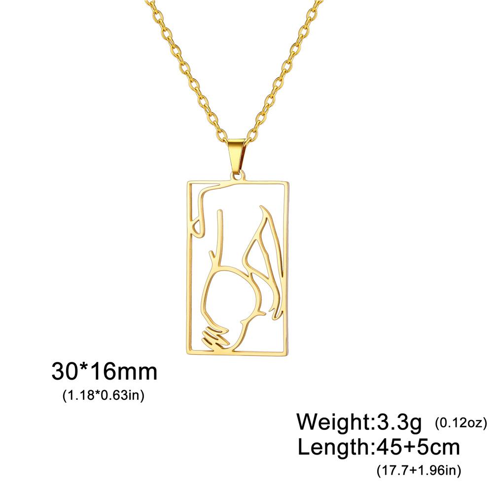 My Shape Shapely Beauty Women Necklaces Charming Pictorial Girl Pendants Pendants Neck Chain Stainless Steel Fashion Jewelry
