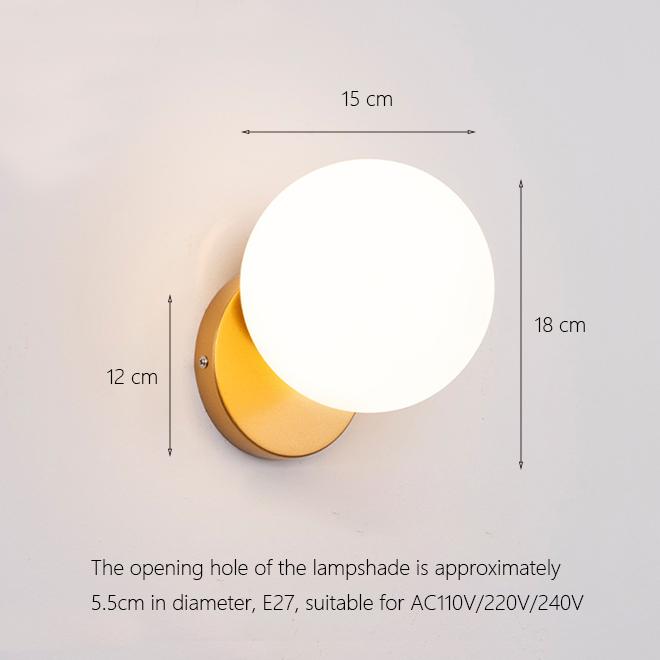 Decorative Led Wall Lamp Iron Night Reading Beside Lamp Home Stairs Vintage Loft Sconce Wall Lights Glass Ball Gold Black E27