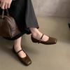 Retro Mary Jane shoes women's autumn new with skirt shoes commuting light mouth small leather shoes
