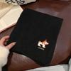 Cute Puppy Embroidered Scarf for Women Girls Autumn Winter Korean Style Warm Versatile College Style Couple Knitted Shawl Scarf