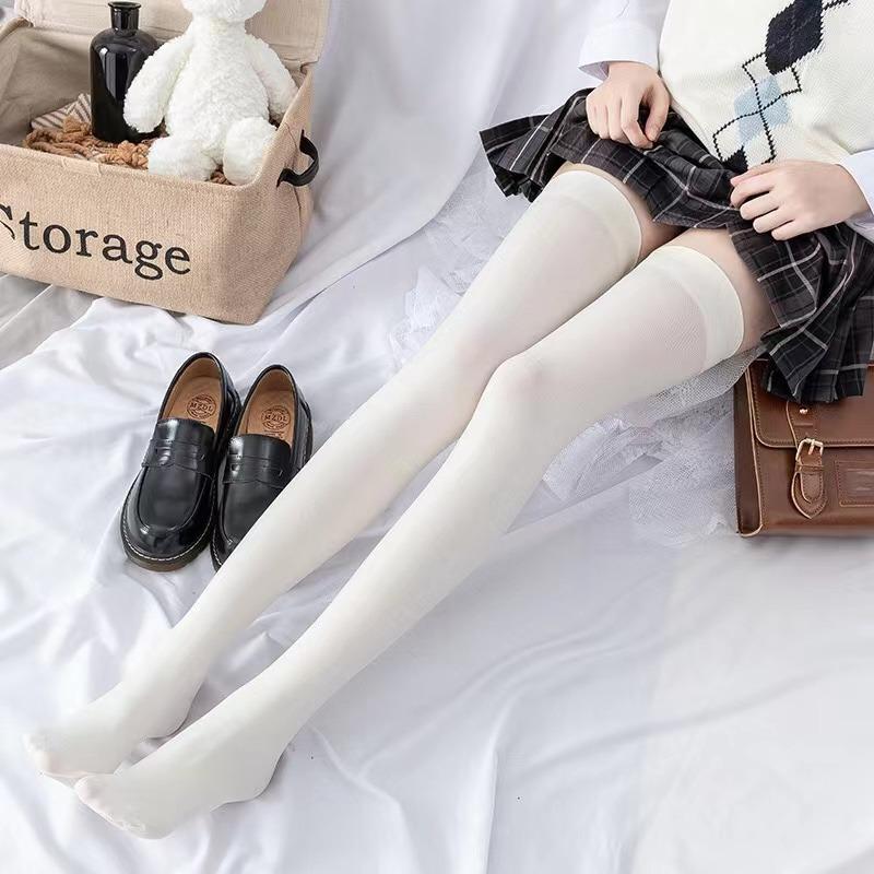 Frühlings- und Herbst-Damen-Tanzsocken Silikon Anti-Rutsch-Strümpfe Oberschenkelhoch Über Knie Socken Lange Baumwollstrümpfe Medias