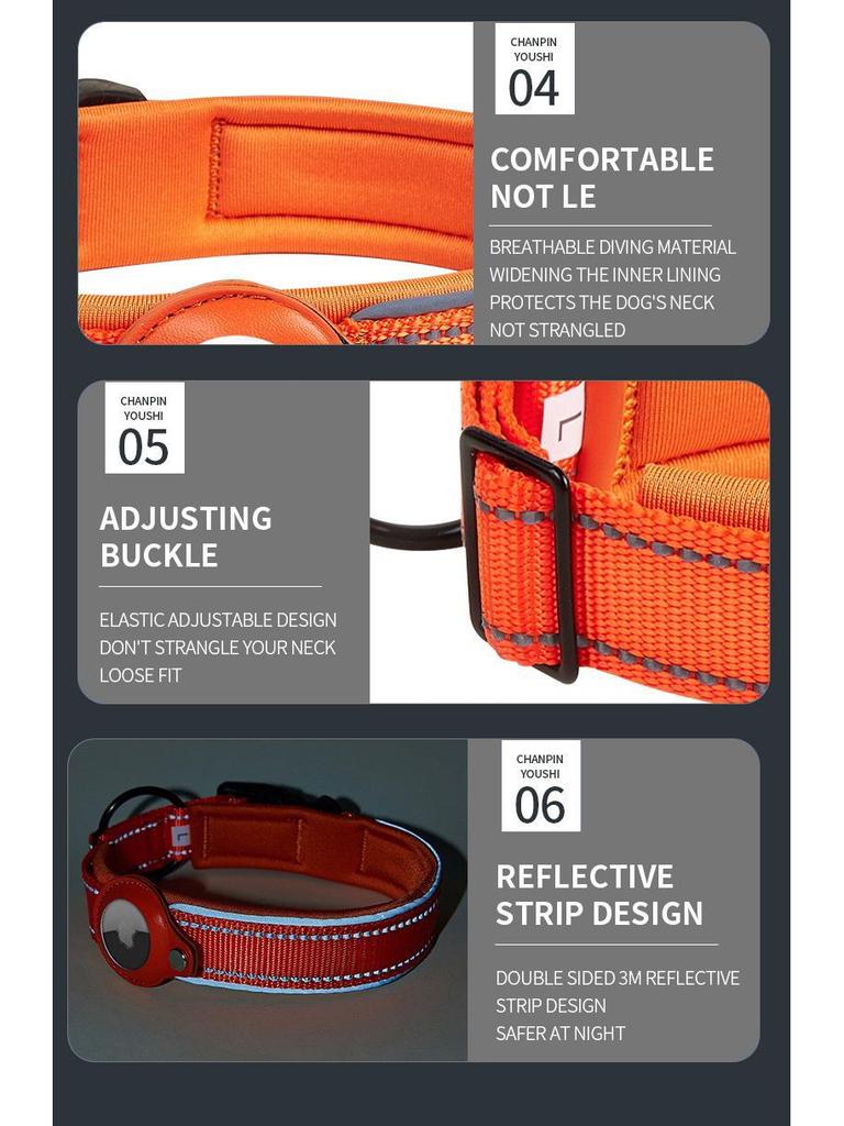 24h Delivery Pet Collar with Apple AirTag for Dog Tracking and Anti-Lost Protection