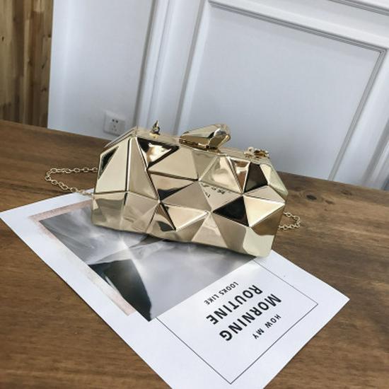 2026 Bestseller Metall-Box-Clutch Handgehaltene Kette Schultertasche für Abend & Bankett