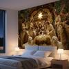 2D door banner, Nativity scene garage door banner - Wall decoration, festival home decoration background cloth
