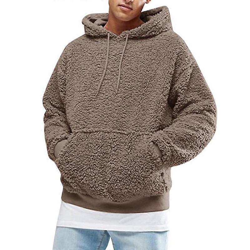 Men's Fleece Hooded Sweatshirt   Warm Plush Lining