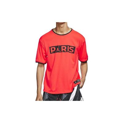 Paris Saint-Germain Crest Patch Short Sleeve T-Shirt Men Tops Red BQ8359-612