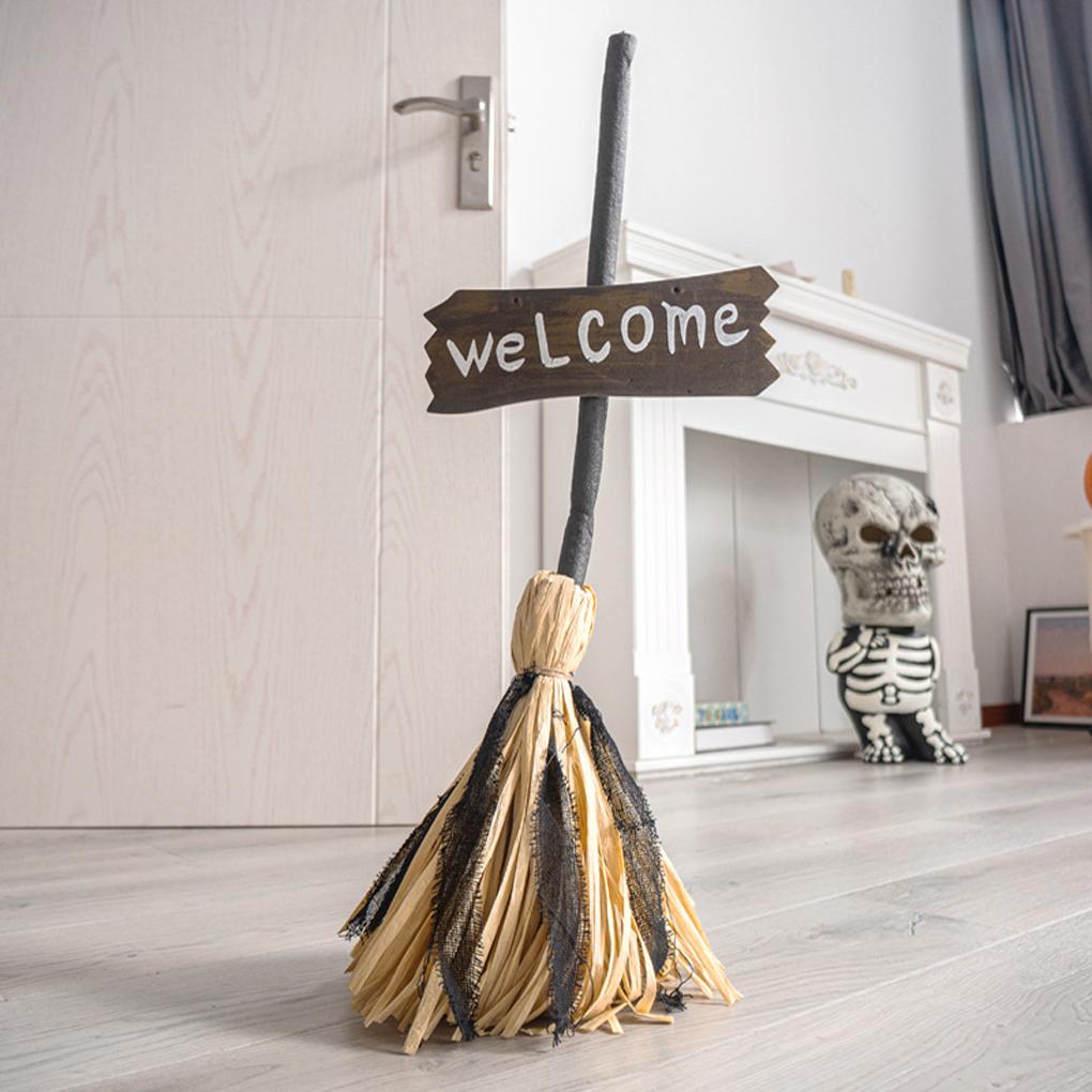 New Electric Halloween Witch Broom – Glowing & Musical Haunted House Prop Sound Light Effect Prop For Party Secret Room Decor