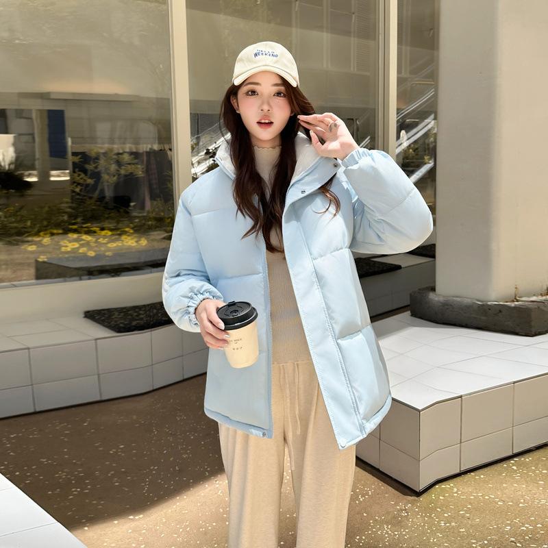 New Autumn and Winter Loose Short Bread Suit Korean Stand Collar Thickened Cotton Suit Women's Jacket