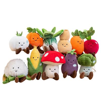 Cartoon Vegetable Plush Doll Carrot Broccoli Pumpkin Eggplant Corn Mushroom Plush Toy Home Decoration Gift for Children