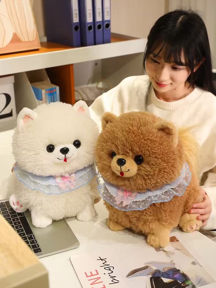 25/35cm Simulation Cute Pomeranian Doll Stuffed Plush Toy Handmade Doll Cartoon Anime Cute Pillow Children's Birthday Gift Doll