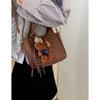 Retro niche portable vegetable basket bag women's 2025 new trendy fashion Korean small tote bag simple messenger bag