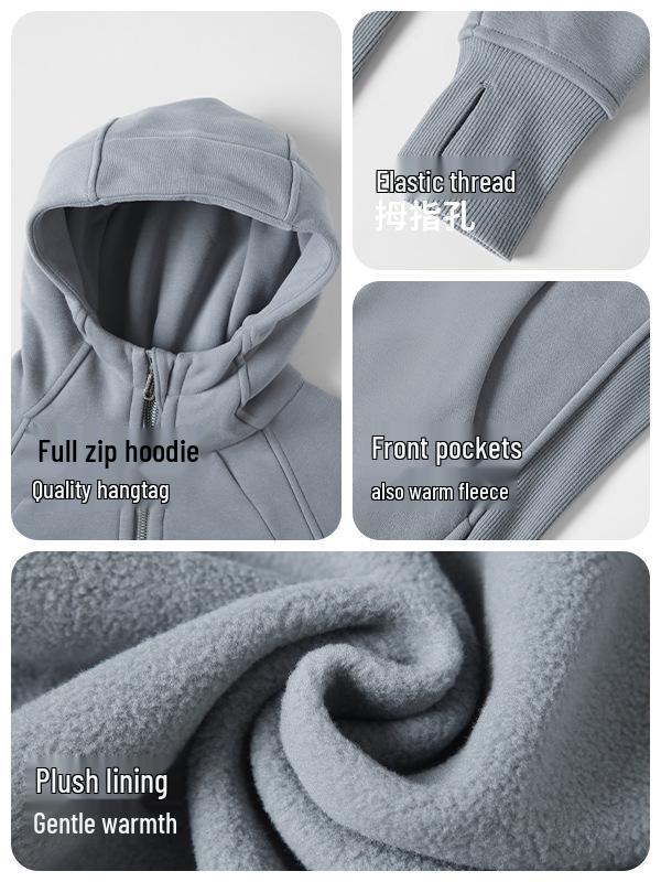 Women's Thickened Hooded Sports Jacket for Autumn/Winter - Casual Outerwear for Yoga & Fitness