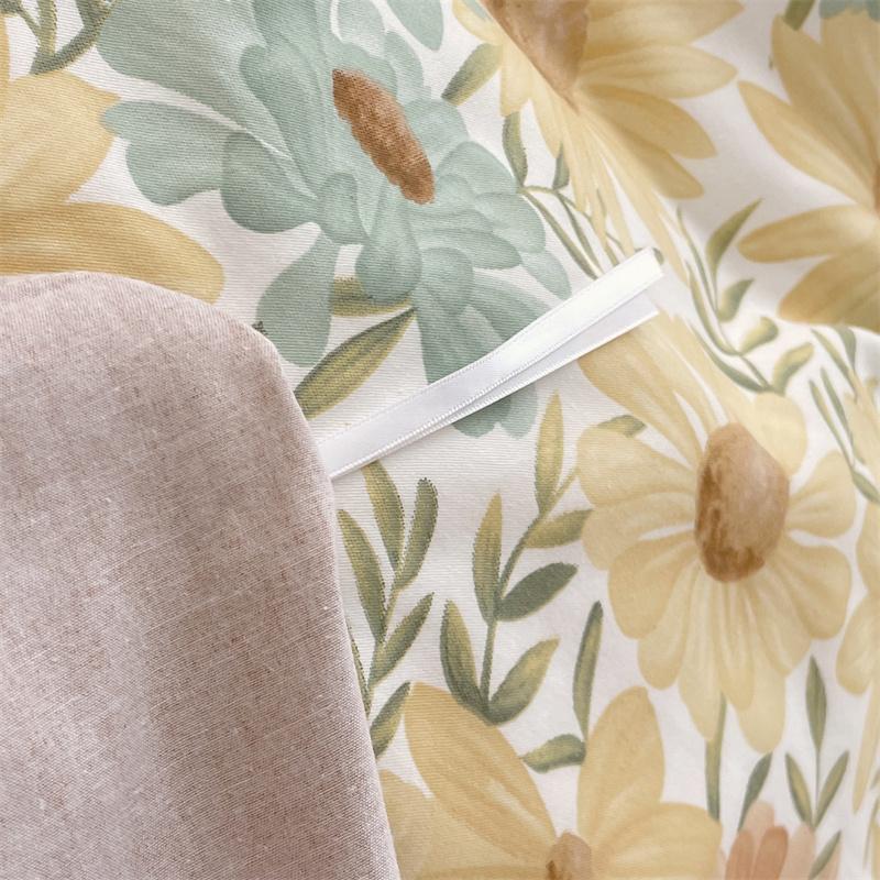 Floral Duvet Cover Botanical Flowers Pattern Bedding Cotton Comforter Cover Lightweight Boho Floral Quilt Cover for Girls Women