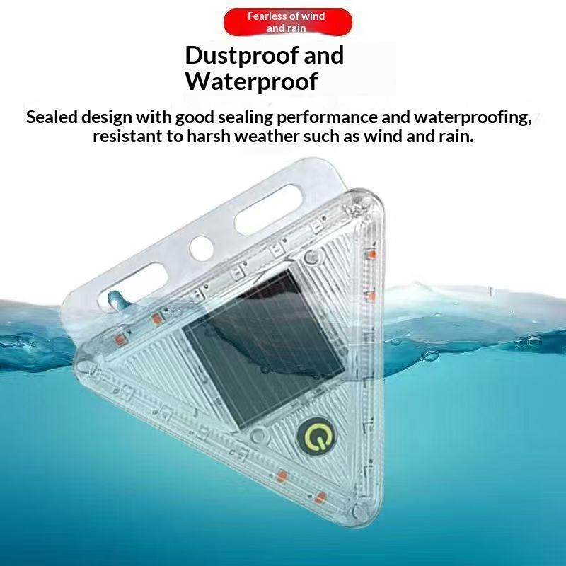 Solar-Powered Triangle Led Warning Light Car Night Safety Flashing Led Light Car Warning Lamp Anti-Collision Wide Tail Light