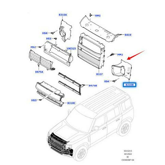 LR130007/LR132761 Hood Air Vent for 2020 Land Rover Defender