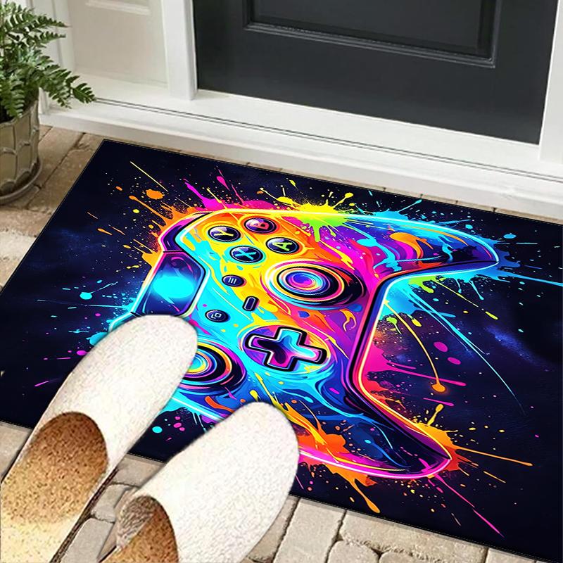 Colorful Gaming Controller Office Rug Chair Mat, Game Carpet, Suitable for Front Door, Bedroom, Living Room, Desk, Holiday Gift