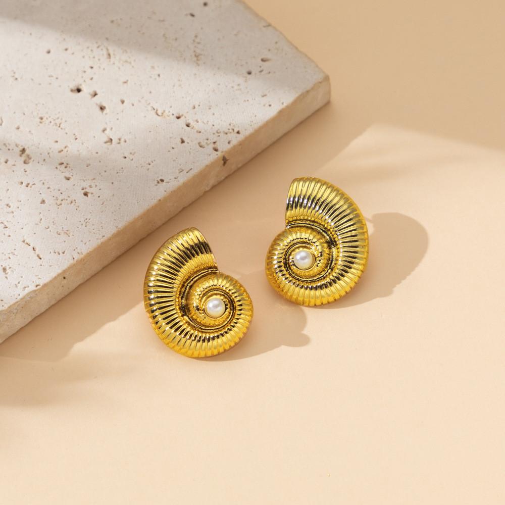 Alloy Beautiful Earrings With Geometric And Animal Designs Featuring Pearls Shells And