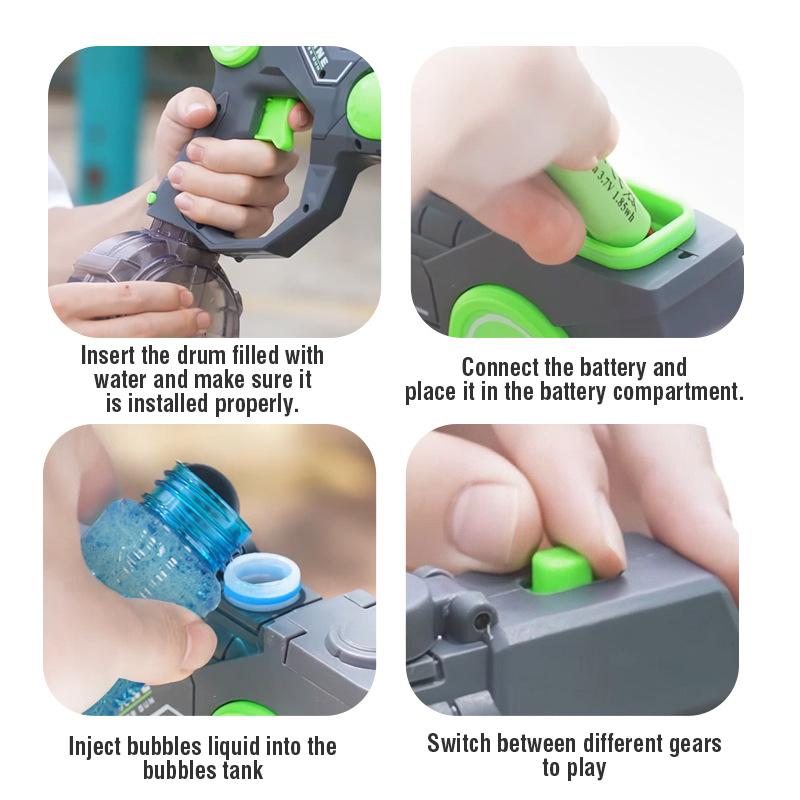 2026 Two-in-one Dual-function Electric Multi-shot Water Gun Bubbles Machine Soap Blowing Integrated Outdoor Toys for Kids Gifts