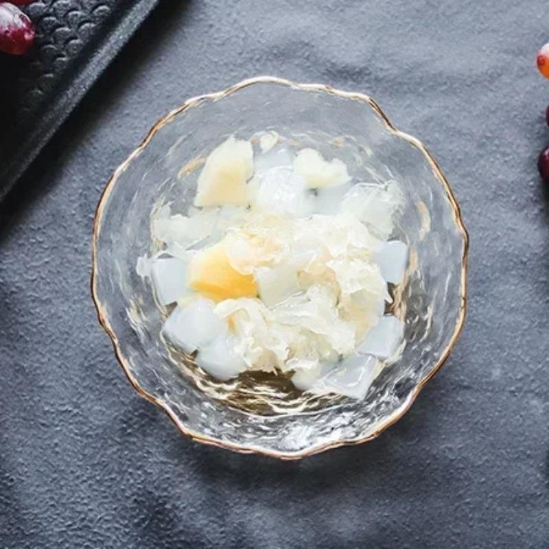 

Стеклянная тарелка Необычные обеденные тарелки Золотая стеклянная посуда Креативная салатница Прозрачная тарелка Стеклянная миска и набор посуды