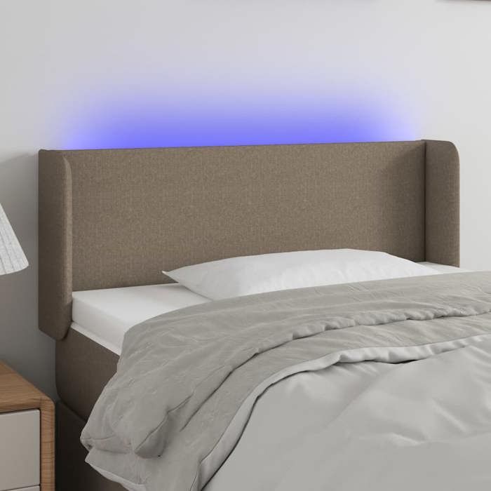 VidaXL LED Headboard Bedroom Furniture Single Bed Accessory Headboard Interior Taupe 3122934