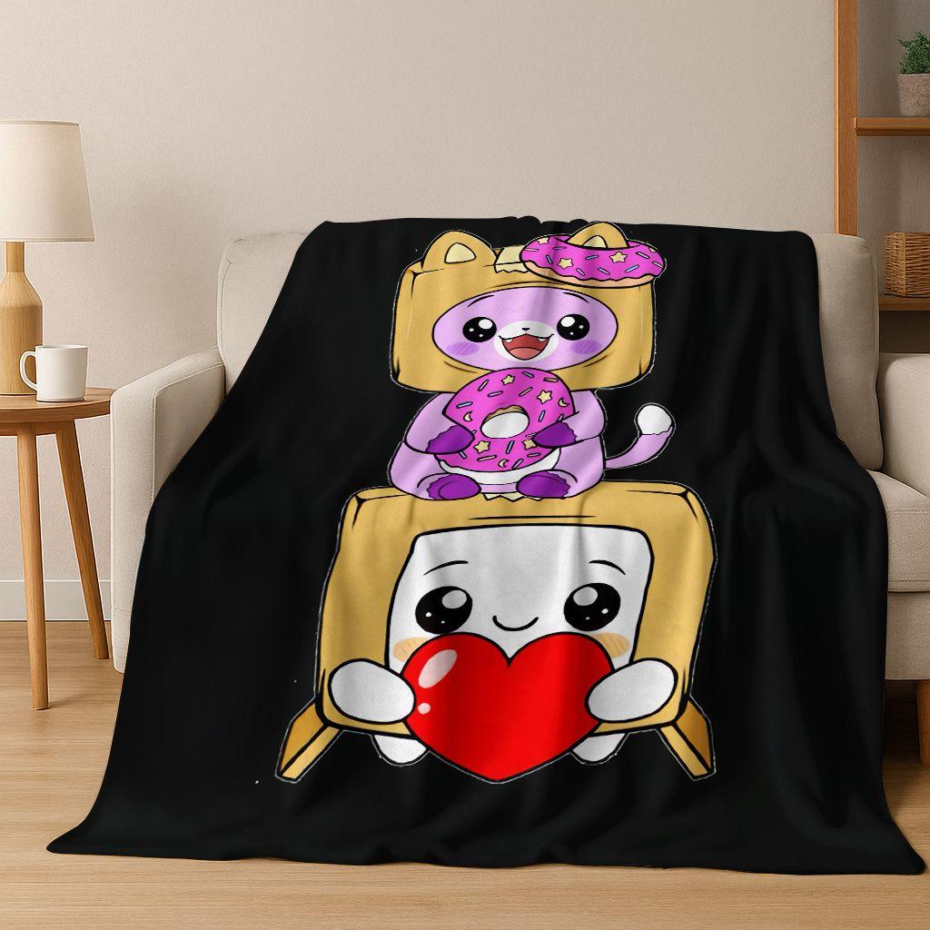 

Cartoon Lankybox Cute Foxy Boxy Rocky Flannel Blanket,Cozy Soft Throw Blanket for Home Bedroom Bed Sofa Picnic Cover Kids Gift 75x90cm