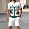 Mens Casual Loose Fit Polo Shirt With 3D Digital Print Short Sleeve Asymmetrical Design Wear