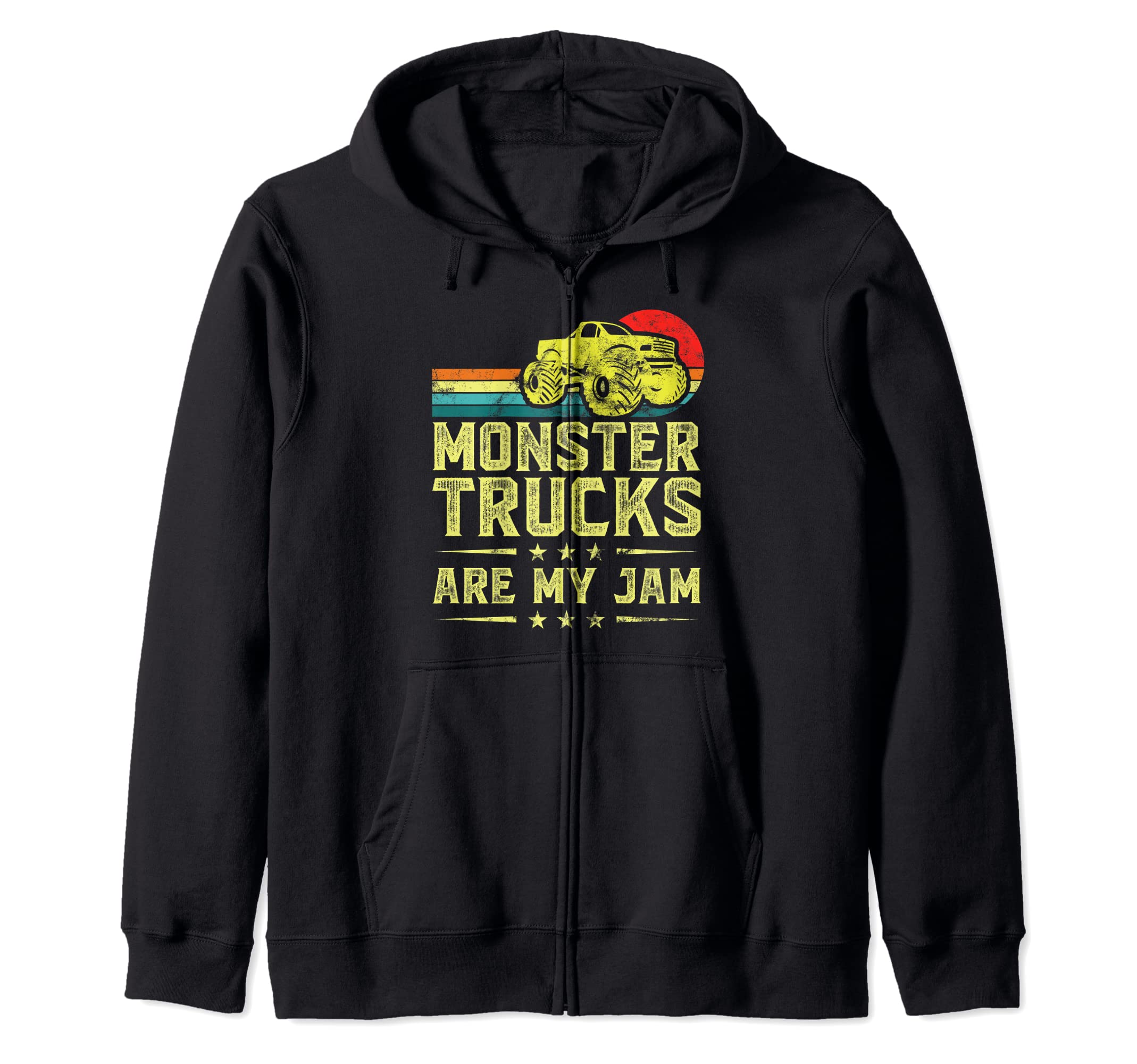 

Monster Truck Are My Jam Retro Monster Truck Show Zip Hoodie