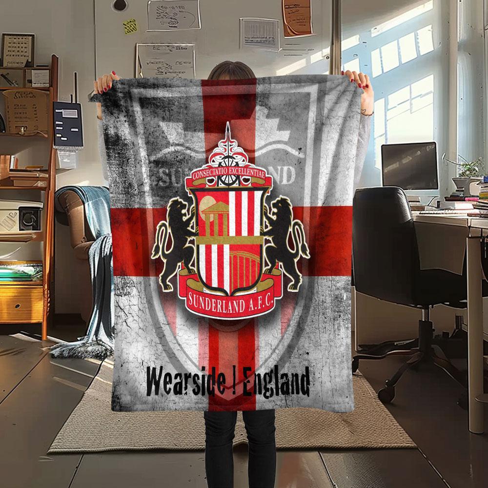 1 Stück Sunderland Association Football Club Gemustert Flanell Decke Geeignet für Alle Jahreszeiten für Heimdekoration Wärme und Komfort Geschenke Feiertagsgeschenk