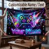 Neon Colorful Theme Throw Blanket Custom Name Text Personalized Blanket Soft Cozy Blanket for Home Sofa Bed