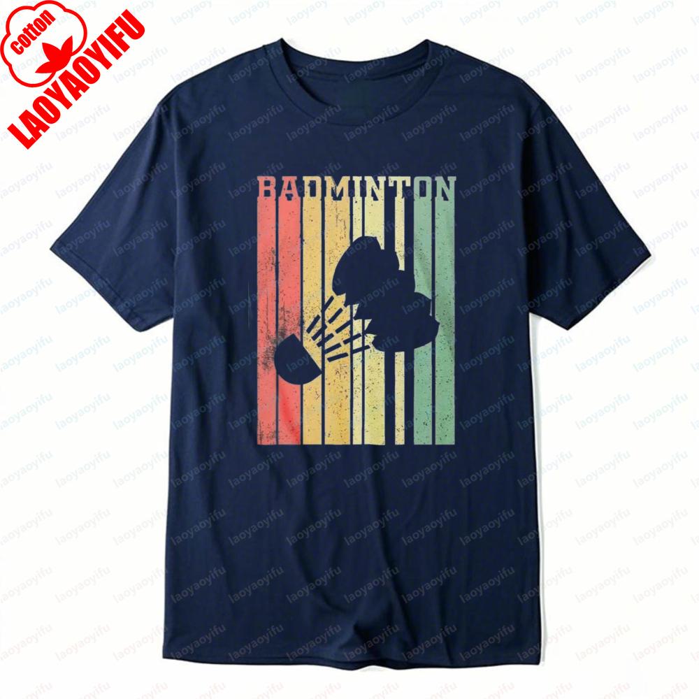 Badminton Sport Graphic Tee Vintage Style TShirt for Unisex Shuttlecock Fashion Streetwear Shortsleev Trendy Tops Athletic Wear