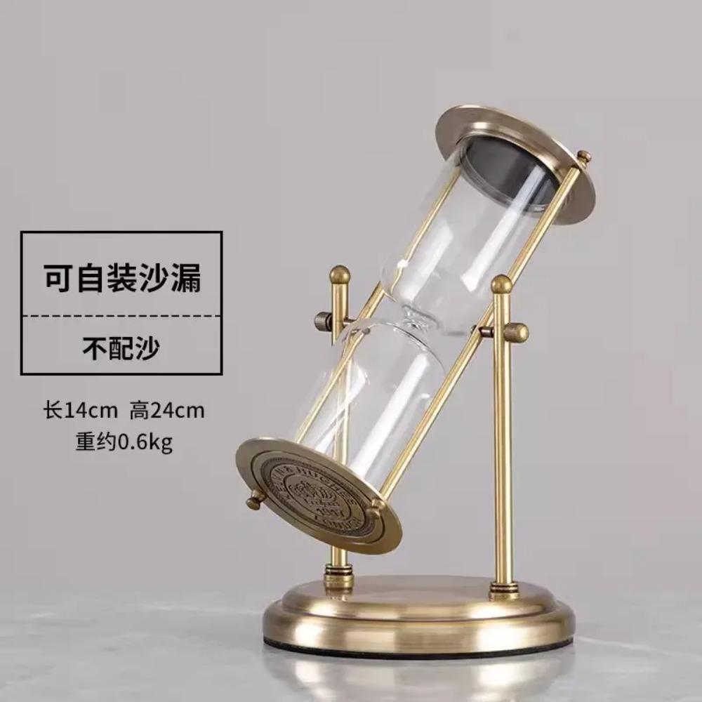 Metal Self-assembled Hourglass Ornaments Hourglass Timer Glass Desktop Ornaments Creative High-grade Retro Hourglass Timer