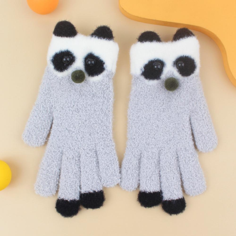 

Плюшеві Дівочі Рукавички з Повними Пальцями Теплі В язані Рукавиці Міцні Зимові Рукавички Жіночі Дівчата сірий