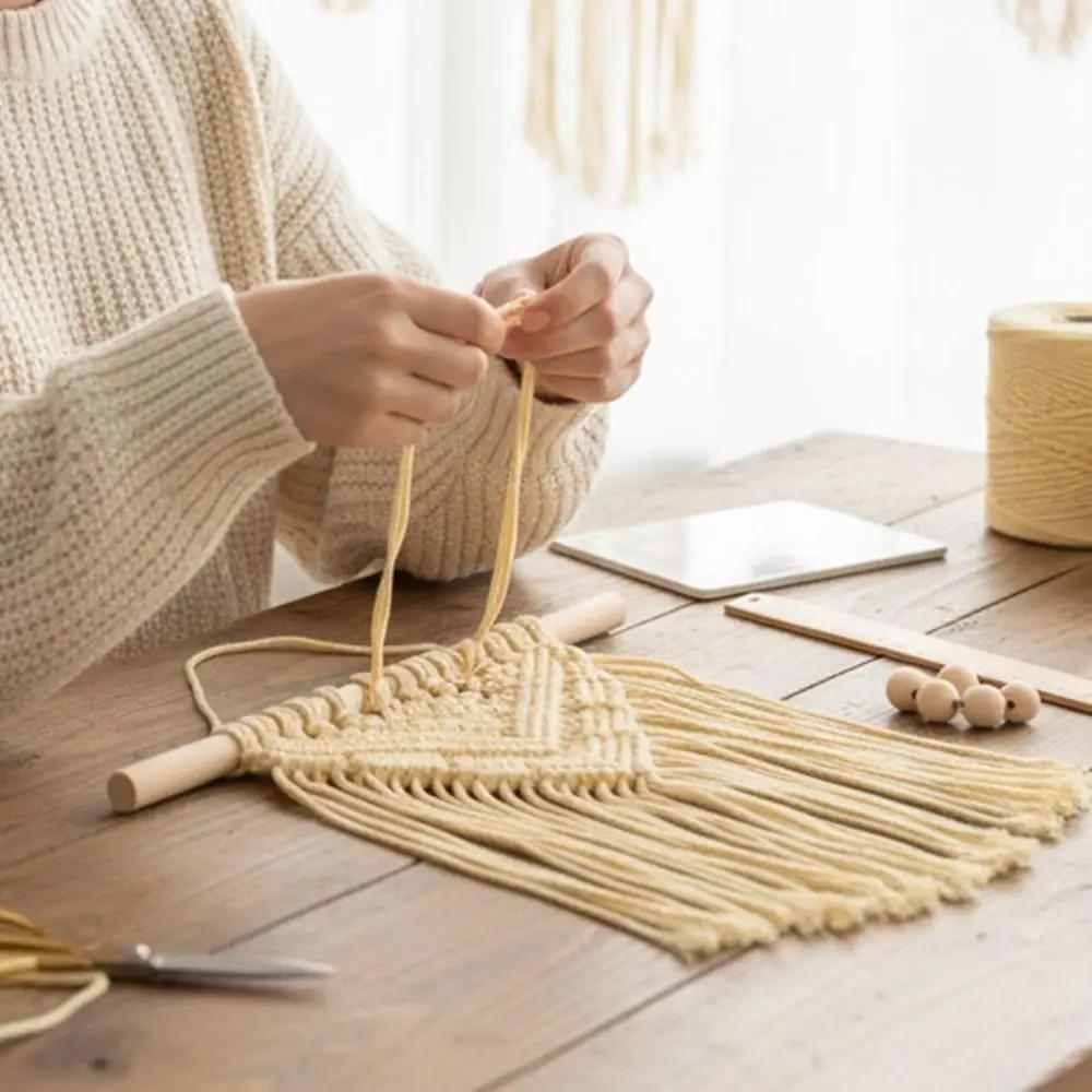 New 3mm Macrame Cord Soft Eco-friendly Colored Cotton Rope Knotting and Weaving Rope Home Decor