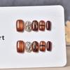 Short Square Press on Nails Shimmer Cat Eye Effect Eco-friendly Fake Nails with Free Glue for Women Daily Beauty Use