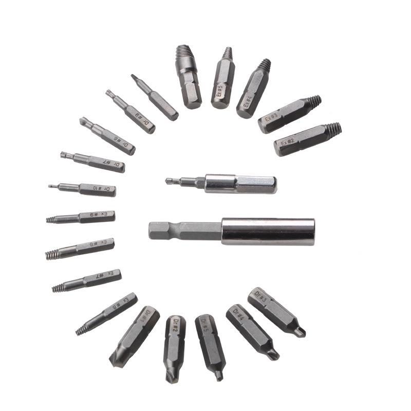 Double-Head 22pc Reverse Tooth Broken Screw and Wire Extractor Tool