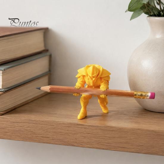 Stylish Desktop Pen Display 3D Printed Knight Holder, Medieval Armor Pencil Stand Figurine Organizer, Creative Ornament for Office Study Gaming Table